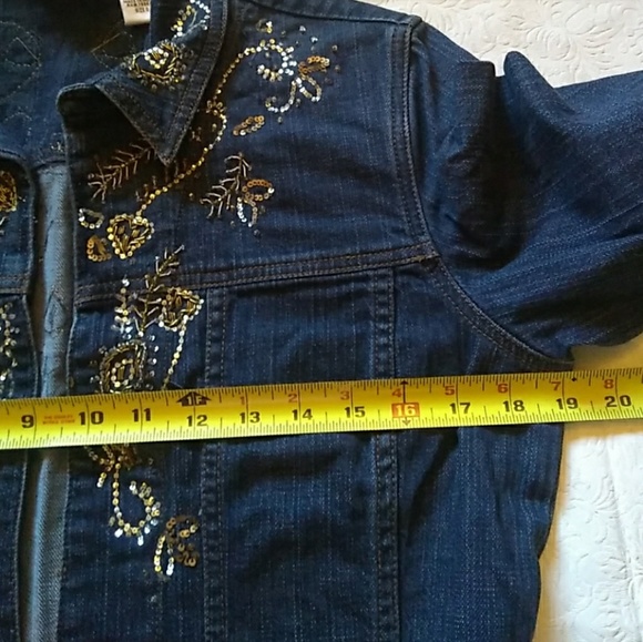 *NWOT Chico's Embroidered Denim Jacket Blazer - MATCHING JEANS LISTED SEPARATELY - Picture 6 of 8